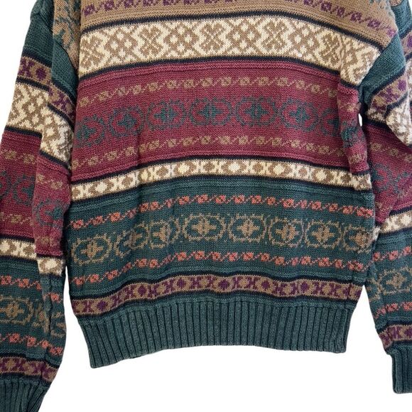 Vintage 1990s American Eagle Knit Crewneck Sweater / Striped / All Over Pattern - Picture 14 of 16